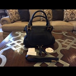 Black Chloe Medium Marcie Leather Satchel